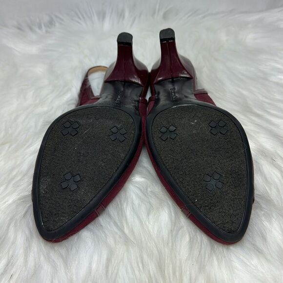 Naturalizer Devon Burgundy Suede Slingback Heels Sz 7.5 - Picture 6 of 6